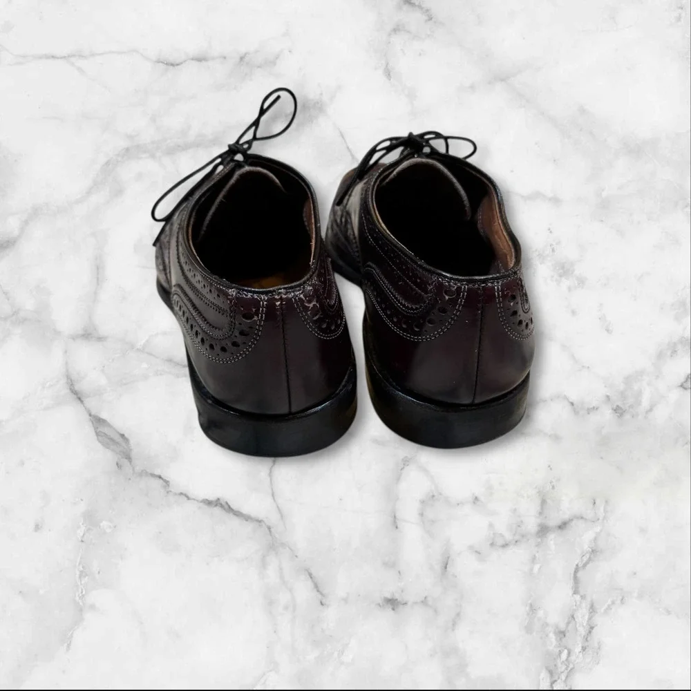 Allen Edmonds McAllister Wingtip‎ Oxford Shoes Burgundy Leather Men Size 8 C